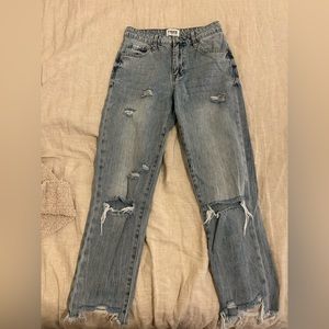 Insane Gene Cropped Ripped Frayed Hem Jeans